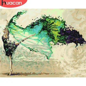

HUACAN Painting By Numbers Ballet Dancer DIY Coloring By Numbers HandPainted Kits Drawing Canvas Pictures Figure Home Decor
