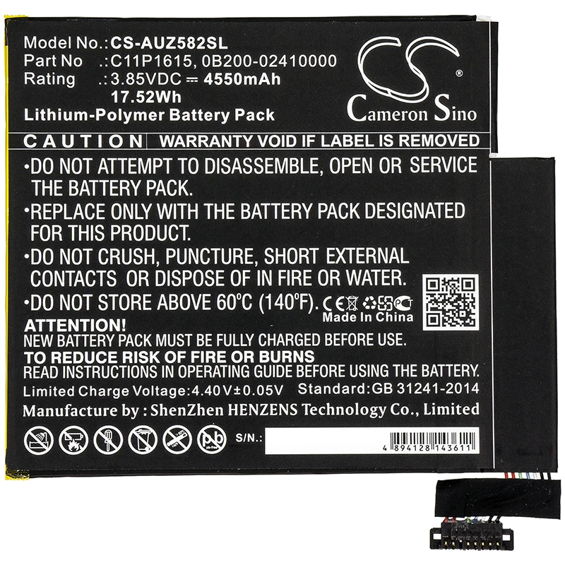Cameron sino 4550 мАч батарея для ноутбука ASUS P00J Zenpad Z8S ZT582KL 0B200-02410000 C11P1615