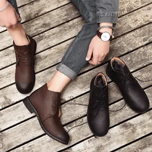 

Warm Winter Men's Boots High-quality Breathable Cowboy Boots 2021 Retro Tooling Boots Fashionable Leather Men's Winter Boots