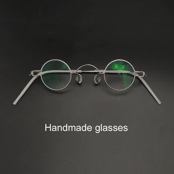 Ręcznie robiona na zamówienie okrągła średnica 30mm 32mm 34mm 36mm mała okrągła oprawka okulary na receptę mężczyźni i kobiety retro okulary optyczne tanie i dobre opinie YUJO Unisex STAINLESS STEEL CN (pochodzenie) FRAMES Akcesoria do okularów
