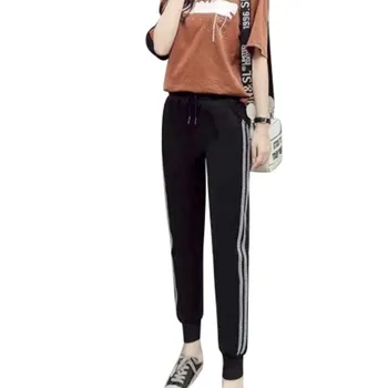 

Women Pants Pantalones Mujer Ropa Mujer Casual Slim High-Elastic Sports Side Harajuku Solid Color Leggings Feet Pants Leggings