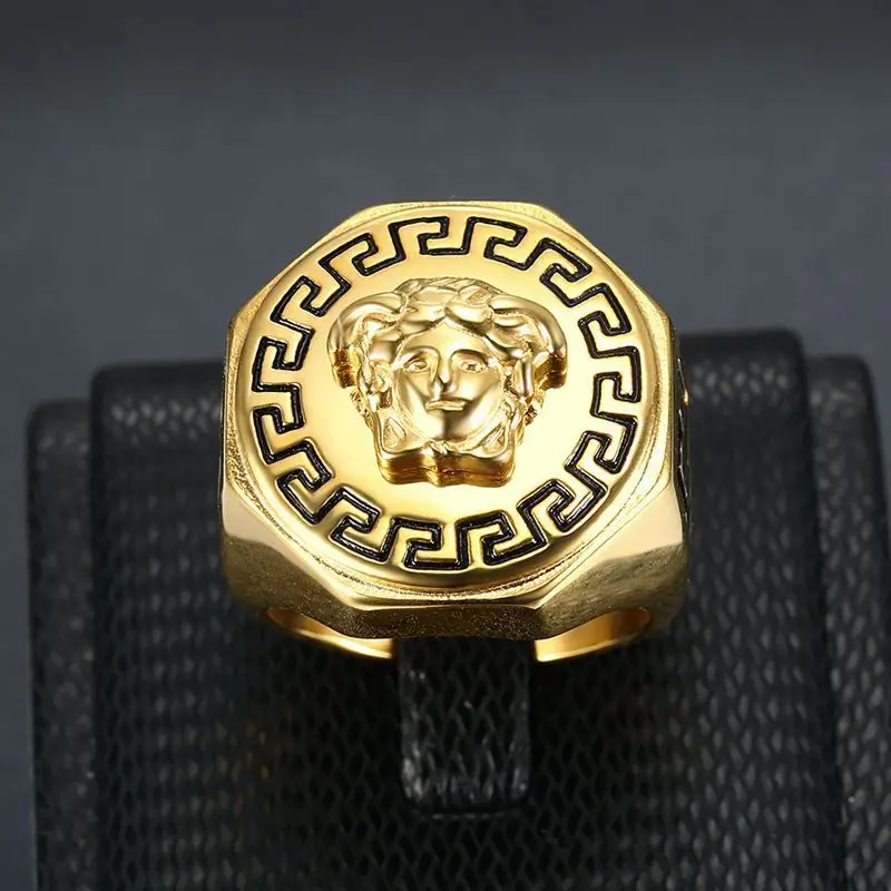 316 Stainless steel ancient Greek Myth Snake Hair Devil Ring Men's Titanium steel Ring
