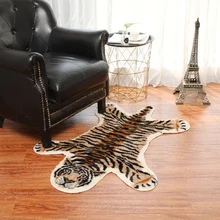 Скандинавский стиль животное имитация кожаный ковер имитация тигра узор Спальня Кабинет прикроватный Короткий волос моющийся коврик Домашний декор