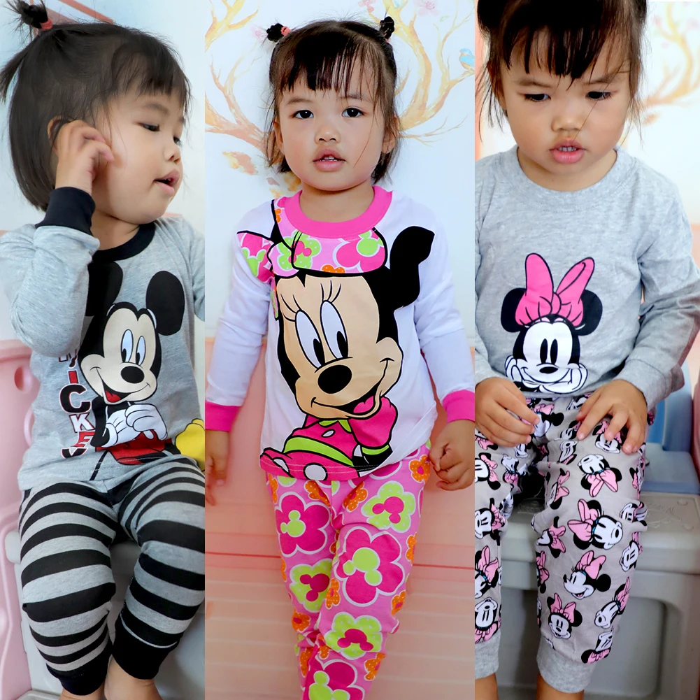 New kids pajamas children sleepwear baby pajamas sets boys girls animal pyjamas Minnie pijamas cotton nightwear clothes