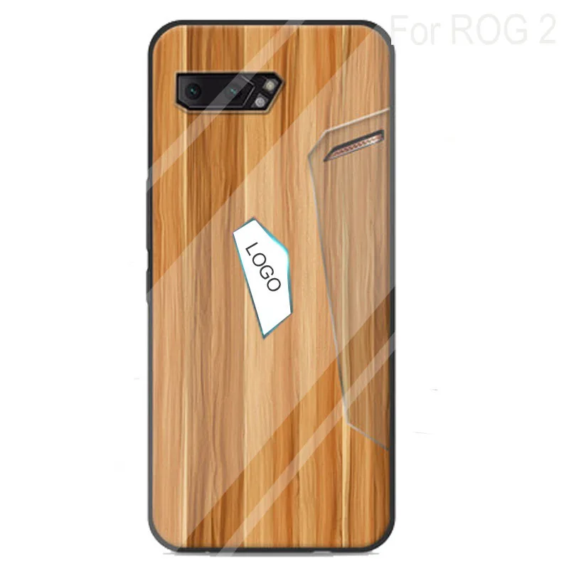 Чехол для телефона Asus ROG Phone2 ZS660KL из закаленного стекла с деревянным камнем и рисунком для игр ROGPhone2