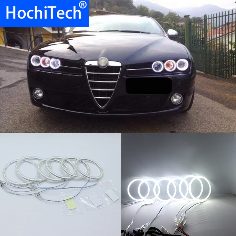 

6pcs Super Bright white 3528 SMD led Angel Eyes kit daytime running light DRL for Alfa Romeo Brera Spider 2005-2011Car Styling