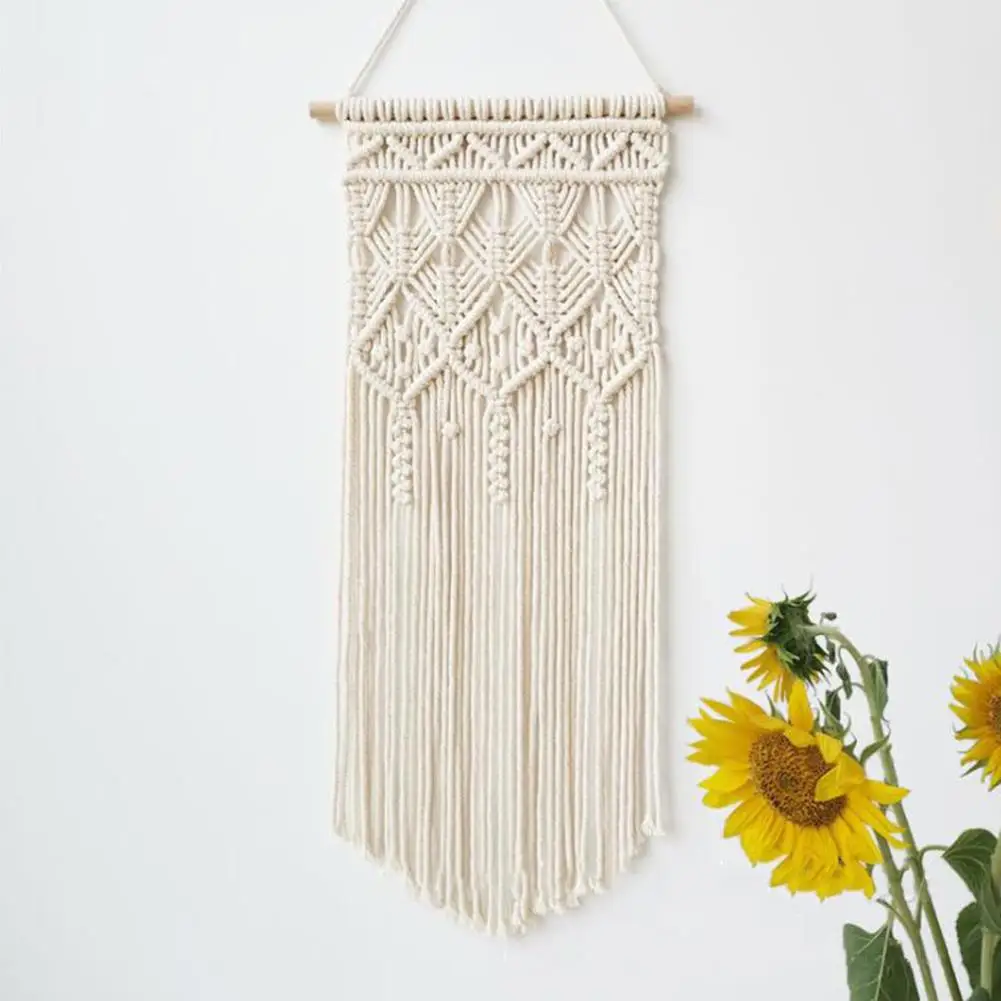 Nordic Bohemian Hand-woven Cotton Rope Tassel Tapestry Wall Decor Macrame Wall Hanging Christmas Home Decoration Accessories