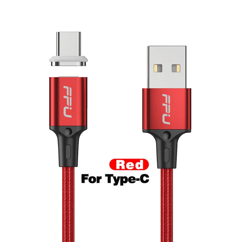 FPU Магнитный Micro USB кабель для iPhone samsung type-C Быстрая зарядка Магнитный кабель зарядное устройство адаптер usb type C кабели для мобильных телефонов - Цвет: Red For Type C