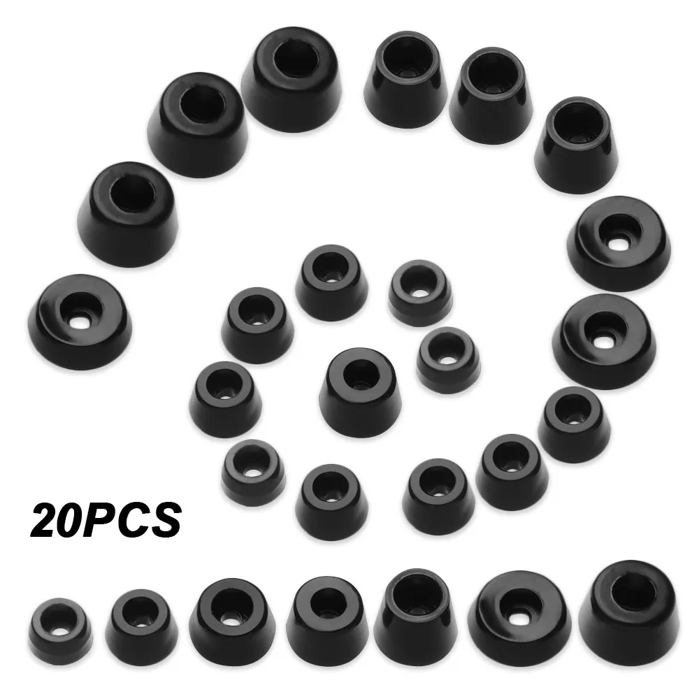 20pcs Furniture Leg Pads Tile Floor Protectors Black Rubber Feet Chair Floor Protector Non-Slip Leg Pads Floor Protectors Mat afbeelding