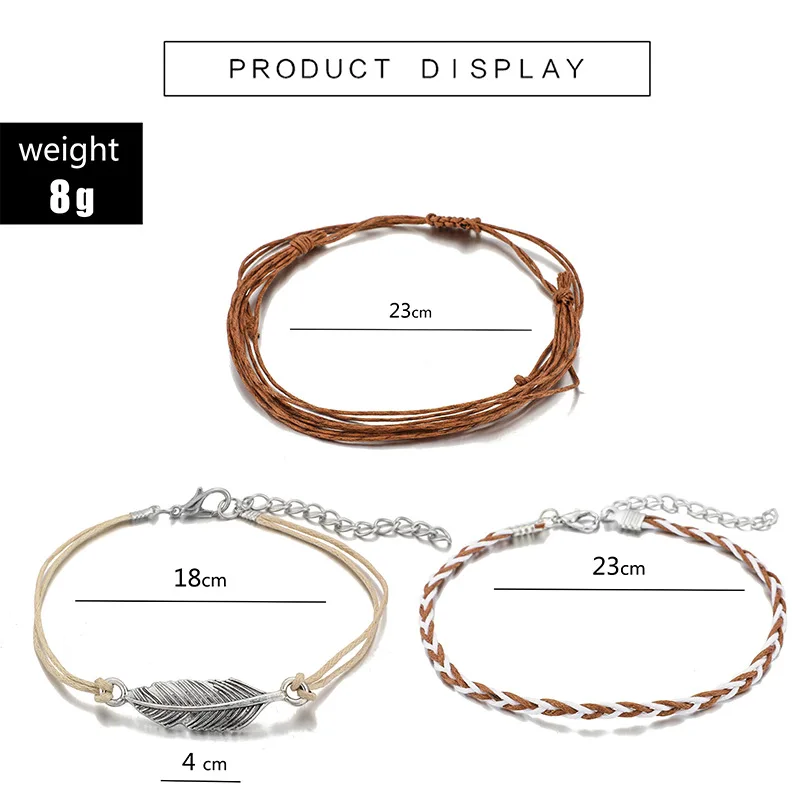 DIEZI 10 Style Bohemian Handmade Braided Flower Coconut tree Bracelet Sets For Women Men Weave Rope Bracelets& Bangles Jewelry