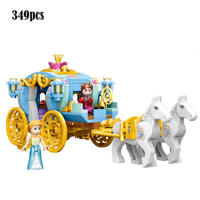 

Disney NEW Fairy tale story scene Princess carriage MOC building block Carter figures assembly bricks educational toys for girls