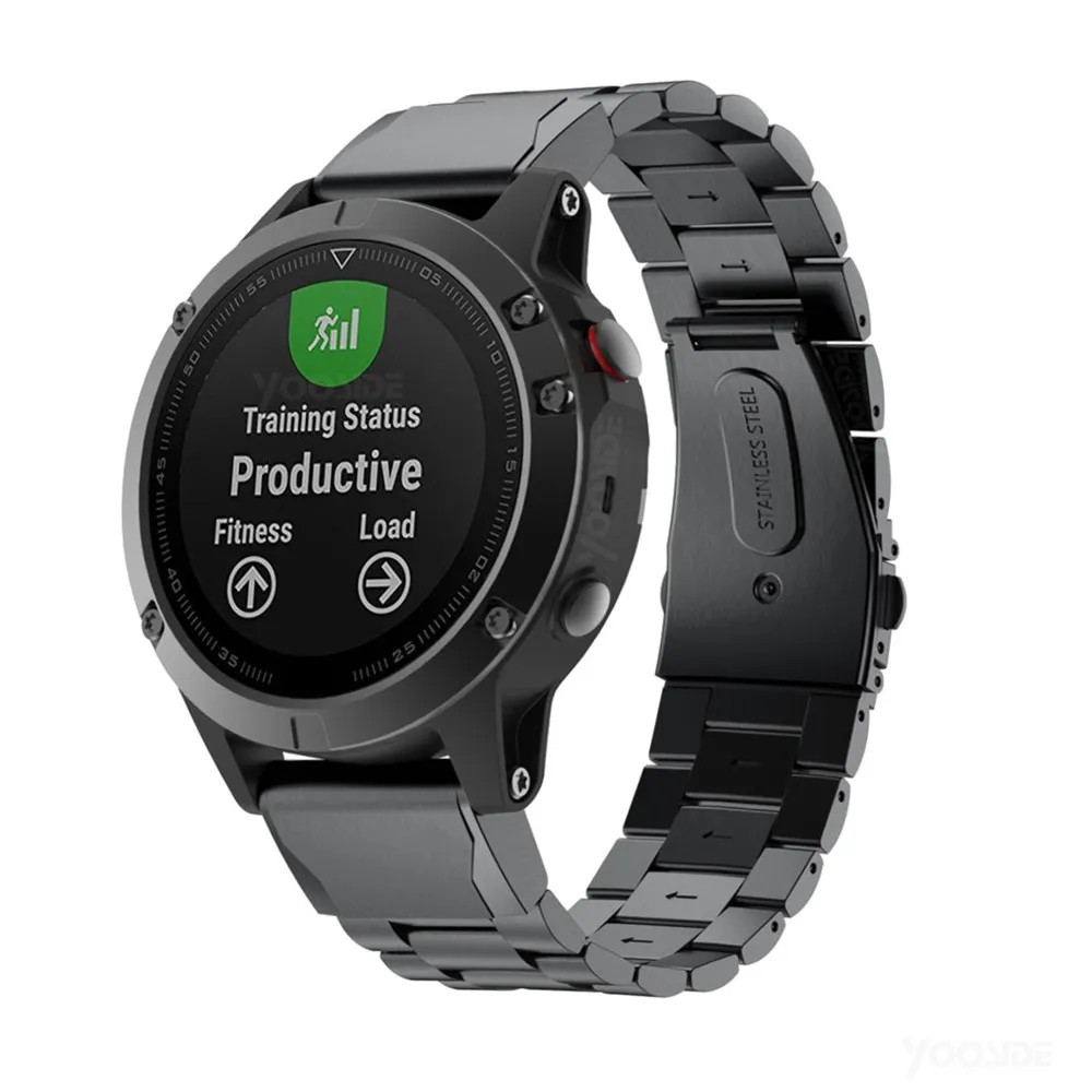 Металлический ремешок Fenix 5X/Fenix 6X26 мм из нержавеющей стали для часов Garmin Fenix 5X Plus/Fenix 3/3 HR/D2 Delta PX