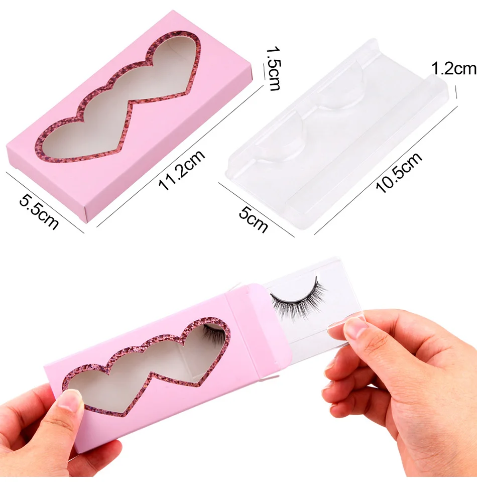Wholesale 50/100Pcs Lash Boxes Packaging Empty Carton Paper Packing Box 25mm Long Eyelash Packaging Lash Boxes cases With Tray