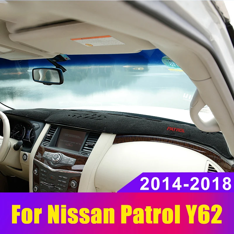 

Car Dashboard Avoid Light Pad Instrument Platform Desk Cover Mat Carpets Trim LHD for Nissan Patrol Y62 2014 2015