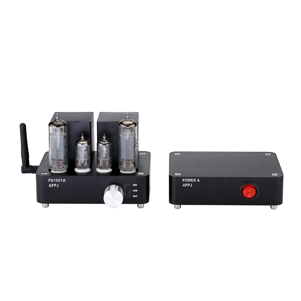 

APPJ PA1601A 6J1 6P14 Power Amplifier 3W+3W WIFI Vacuum Tube Lossless HIFI Support Memory Card USB Stick AUX USB