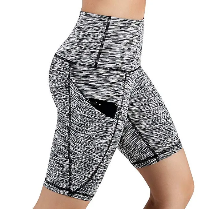 New Women High Waist Out Pocket Yoga Short Running Athletic Yoga Shorts Pants Ropa Deportiva Mujer Running Fitness Gym Hot