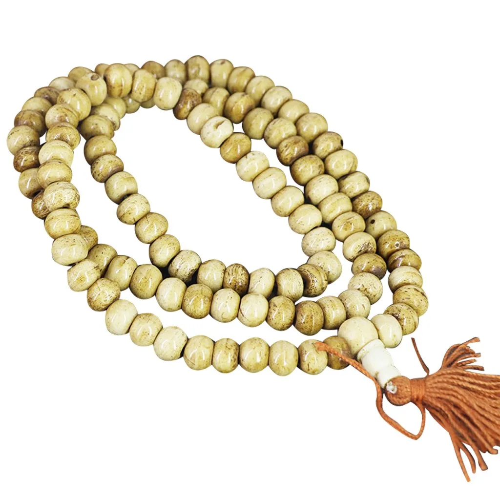 Ожерелье в этническом стиле для мужчин и женщин с деревянными бусинами