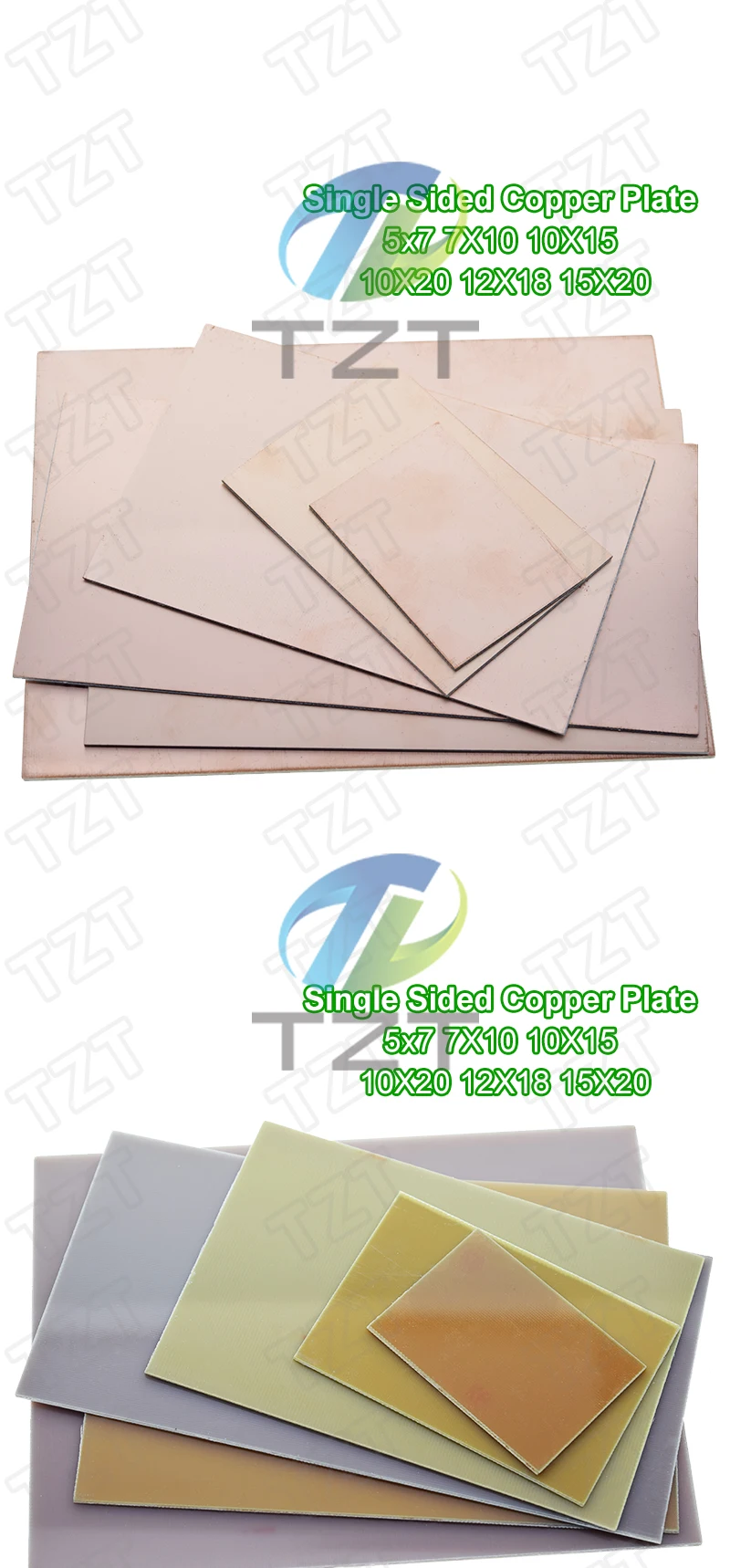 TZT 5x7 7x10 10x15 10x20 15x20 12x18cm einseitige kupferbeschichtete Platte Diy Kit – Detail 3