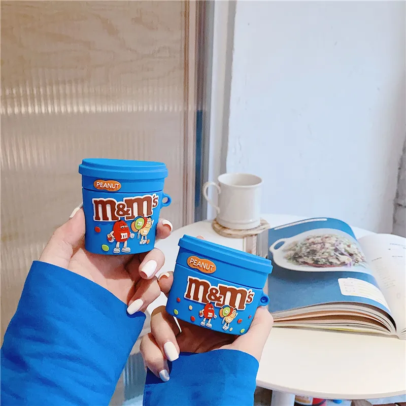 Чехол для наушников с мультипликационным принтом fun M bean chocolate bluetooth airpods 1 2 pro