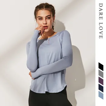 

New Sports Long Sleeve Slim Slimming Yoga Wear Women Running Quick-drying Breathable Training Fitness Clothes