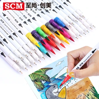 

32/36/60 Colors Dual Brush Markers Pen Fine Tip ＆ Brush Tip Pens for Bullet Journals Adult Coloring Books Watercolor Marker