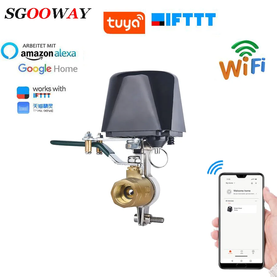 889.16руб. 50% СКИДКА|Sgooway Tuya Amazon Alexa Google Assistant IFTTT умный беспроводной контрольный клапан для газа, воды Smart Life WiFi выключить контроллер|Сенсор и детектор| | - AliExpress