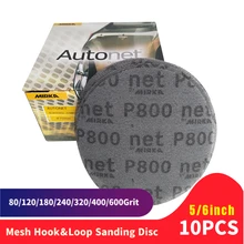 

10PCS 5 /6 Inch 125/150mm Mesh Dust-free Anti-blocking Hook&Loop Sanding Discs Round Abrasive Sandpaper