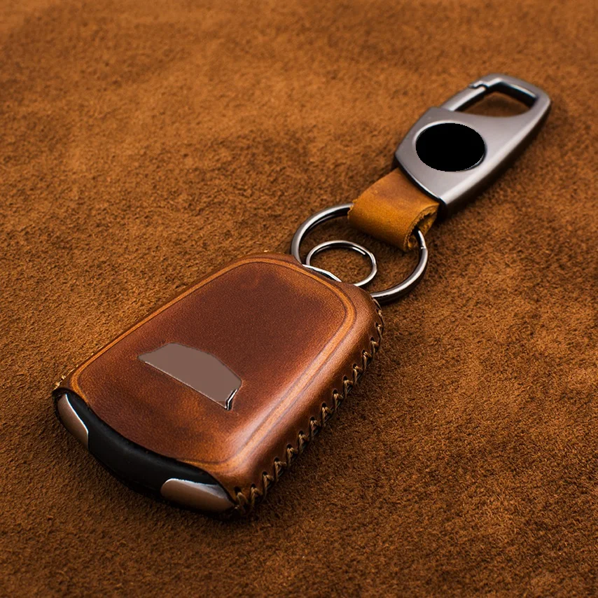 Genuine Leather Car Key Bag Case Cover Holder Remote Smart Key For Cadillac VT6 XT5 XTS ATSL ATS SRX XT4 Protective Bag