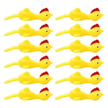 

16Pcs Chicken Shape Catapults Funny Prank Prop Cartoon Launching Toy Tricky Party Favors for Children Kids