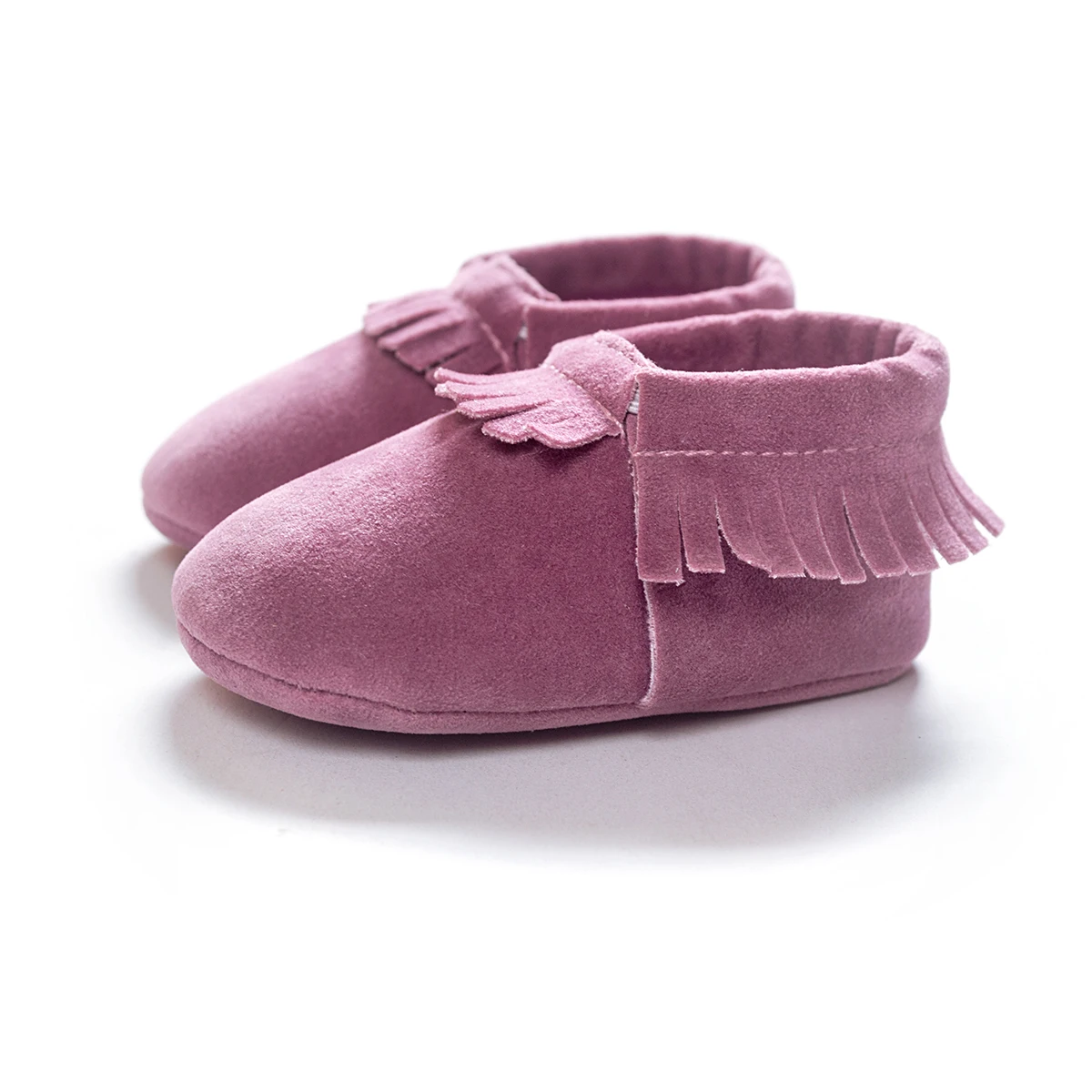 Light Purple Детская обувь для новорожденного мальчика Девочки Первые ходунки Suedu хлопок Sofe подошва принцесса бахрома малыша Детская кроватка обувь повседневные Мокасины - Цвет: Light Purple