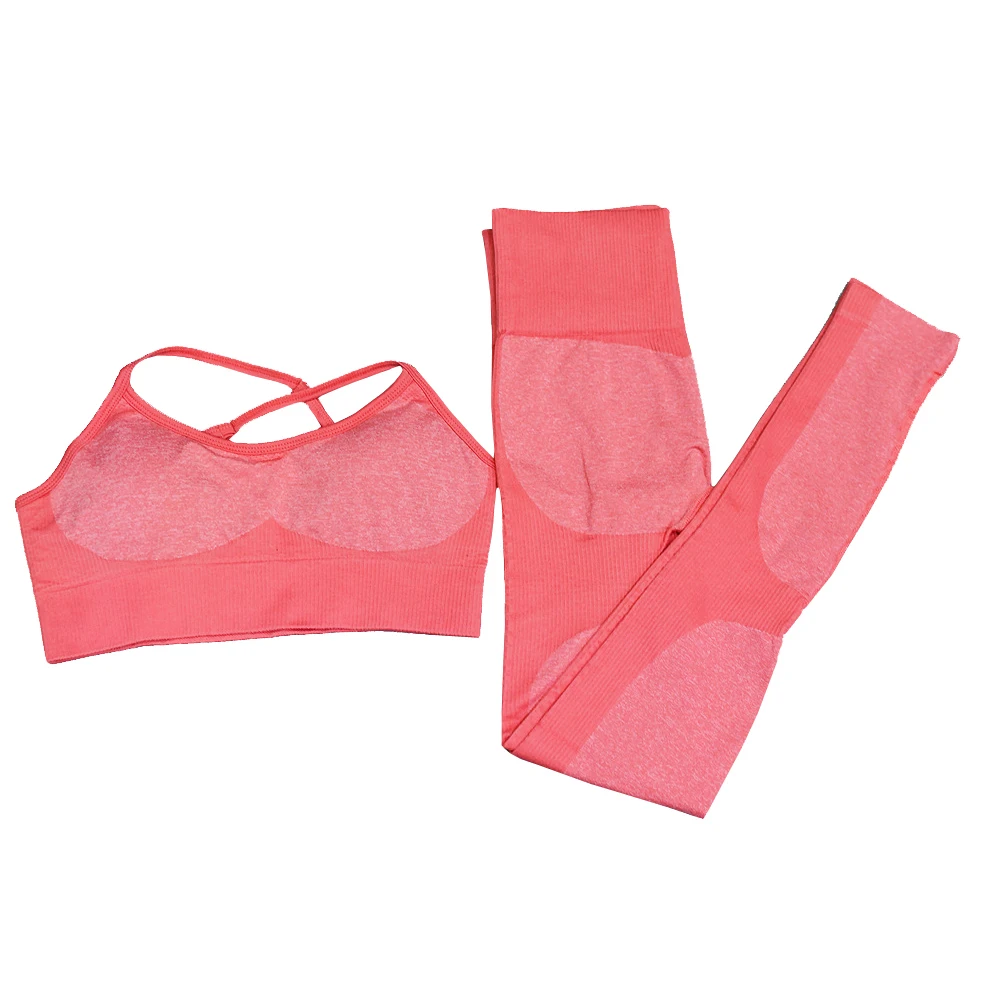 2 Piece Women Yoga Set Gym Fitness Clothes 11 Colors Gradient Crop Top Leggings Femme Seamless Running Sportswear