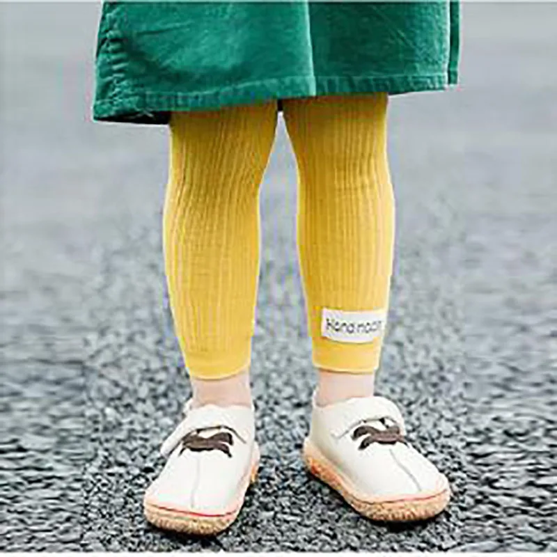 Children Leggings Girl Cotton Warm Comfortable Autumn Winter Long Soft Crochet Trousers Candy Color Kid Leggings Girls Age 3-8T