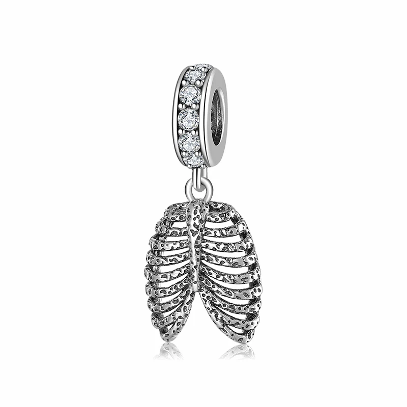 100% 925 Sterling Silver Brain Modeling Heart Hat Charm  Pendant Fits Original Designer  Charm Bracelets Jewelry Making 6