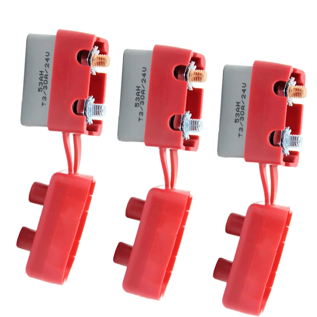 1Pair 12V-24 VAuto Boat Audio Circuit Breaker Manual Reset Fuse Holder 30A