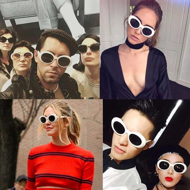Polarized Sunglasses Kurt Cobain Retro Oval Sunglasses Man Vintage Fashion Brand Sun Glasses Classic White Black Lentes De Sol Mujer polarized sunglasses steampunk sunglasses semi rimless sunglasses sports sunglasses