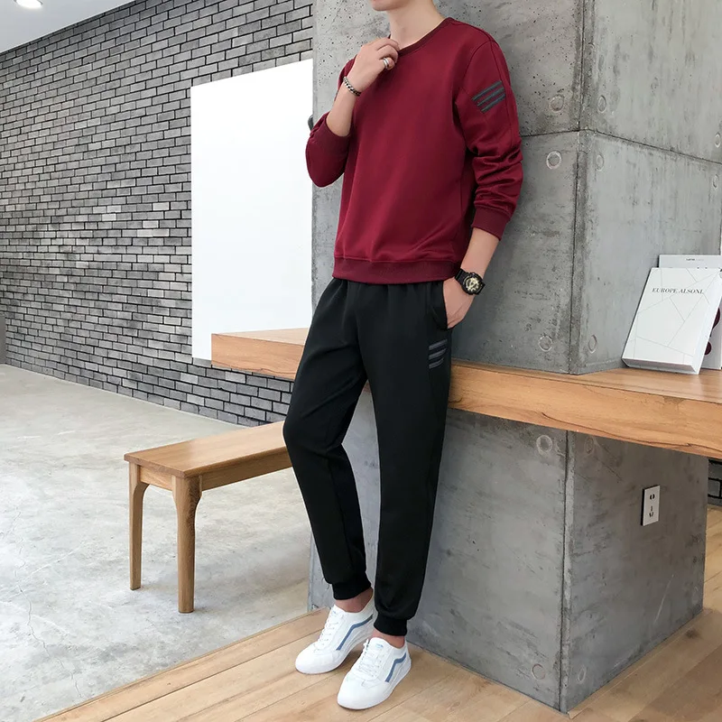 Men's Set Jogging Homme Workout Fitness Tracksuit Men Long Sleeves Sweatshirts Sporting Suit Pant Set Men Trainingspak Mannen