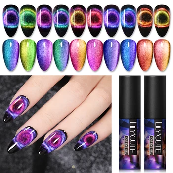 

LILYCUTE 9D Cat Eye Gel Nail Polish Chameleon Magnetic UV Gel Polish sparkly Sky Soak Off UV Magnetic Gel Nail Art Varnish 5ml