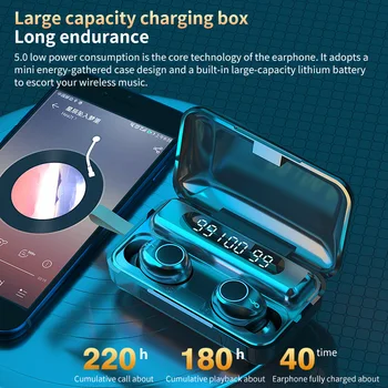

2020 New F9-5 HiFi Bluetooth 5.0 CVC 8.0 Noise Reduction Stereo Wireless TWS LED Display Headset Waterproof
