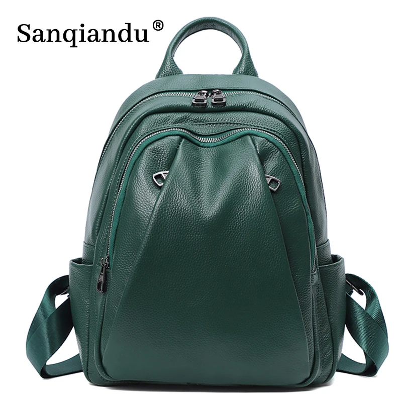 Smart Backpack Women Genuine Leather Day Pack Genuine Leather Girls Mini Backpack For Women Travel Bagpack bolsos mochila mujer