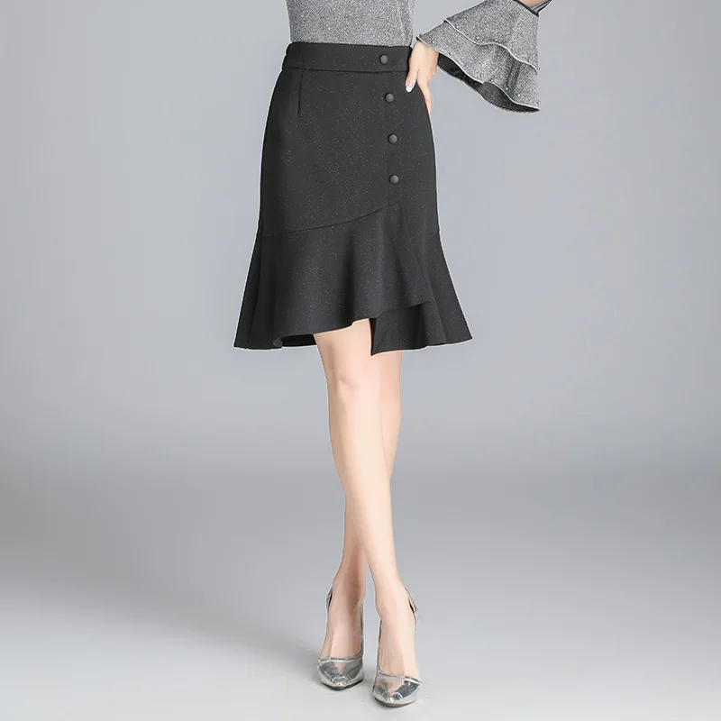 

Irregular Fishtail Skirt Women's Autumn High Waist Skirt 2020 New Style Step Skirt Spring Skirt Women's Mid-length