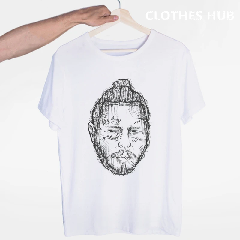Post Malone Hip Hop T-shirt O-Neck Short Sleeves Summer Casual Fashion Unisex Men And Women Tshirt - Цвет: Фиолетовый