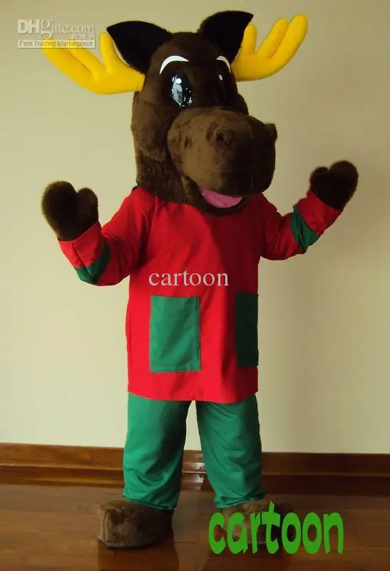 as picture Classic Version Christmas plush Moose Mascot Costume Adult Halloween Birthday party cartoon Apparel Cosplay Costumes - Цвет: as picture