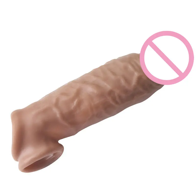18 Adult Sex Toys For Man Silicone Enlargement Penis Sleeve Extender Reusable Sleeves Delay Ejaculation male sex toys penis vibrator sleeve