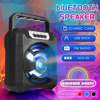 

LED Light bluetooth Speaker Portable Outdoor Loudspeaker Wireless Mini 3D 5W Stereo Music Surround Support FM TF AUX Bass Box