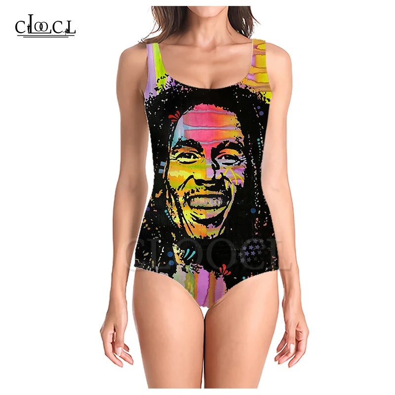 Слитный купальник CLOOCL Singer Reggae Creator Bob Marley с 3D принтом женский купальный костюм без