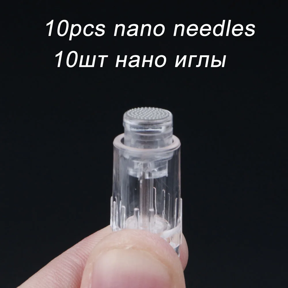 Электрический дермапен профессиональный беспроводной электрический набор по уходу за кожей Инструменты микроблейдинг иглы Дерма тату пистолет инструмент ручка мезотерапия - Цвет: Nano needles 10pcs