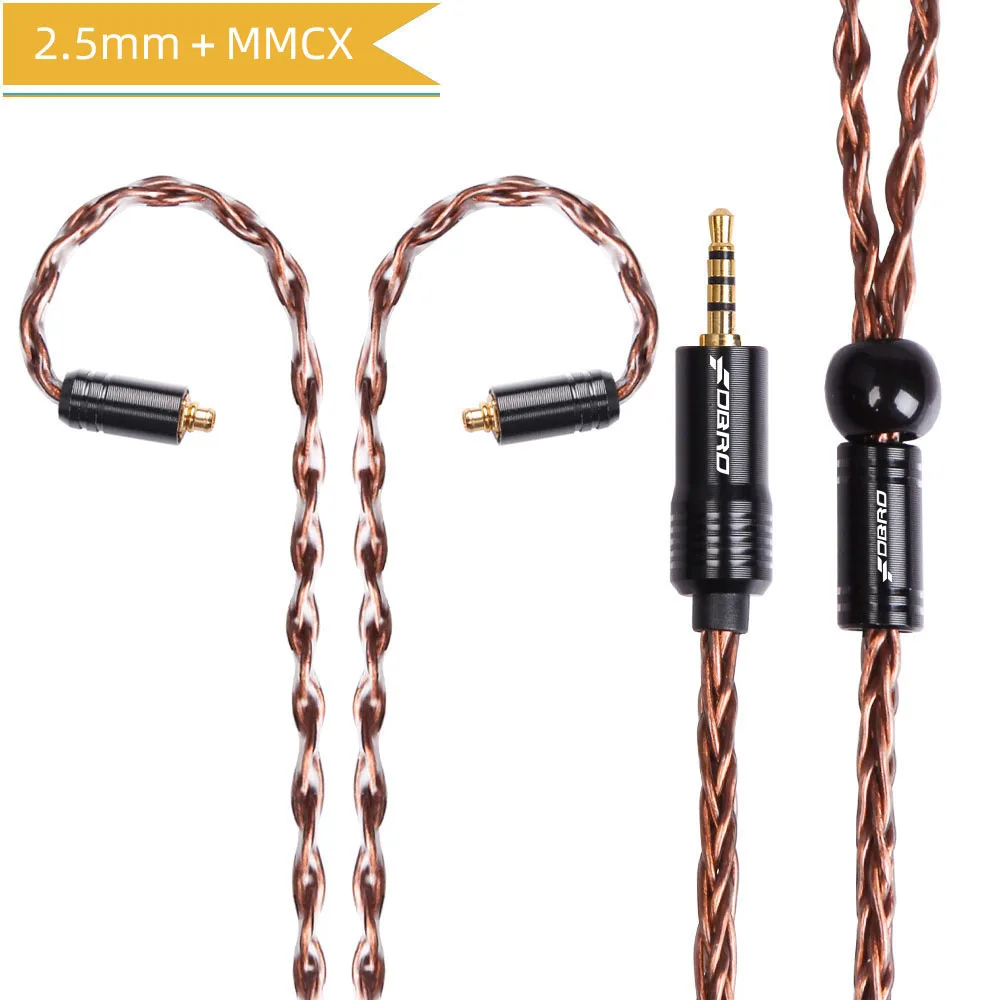Bronze 2.5mm MMCX FDBRO 2,5/3,5/4,4 мм балансный кабель IE80 MMCX 2Pin A2DC IM 8 ядерный мини посеребренные компакт-дисков кабель для SE315 SE425 SE535 SE846 UE900 - Цвет: Bronze 2.5mm MMCX