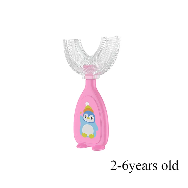 Brosse à dents en forme de U pour enfants, en Silicone, nettoyage à 360 °, soins buccaux, santé, beauté, doux