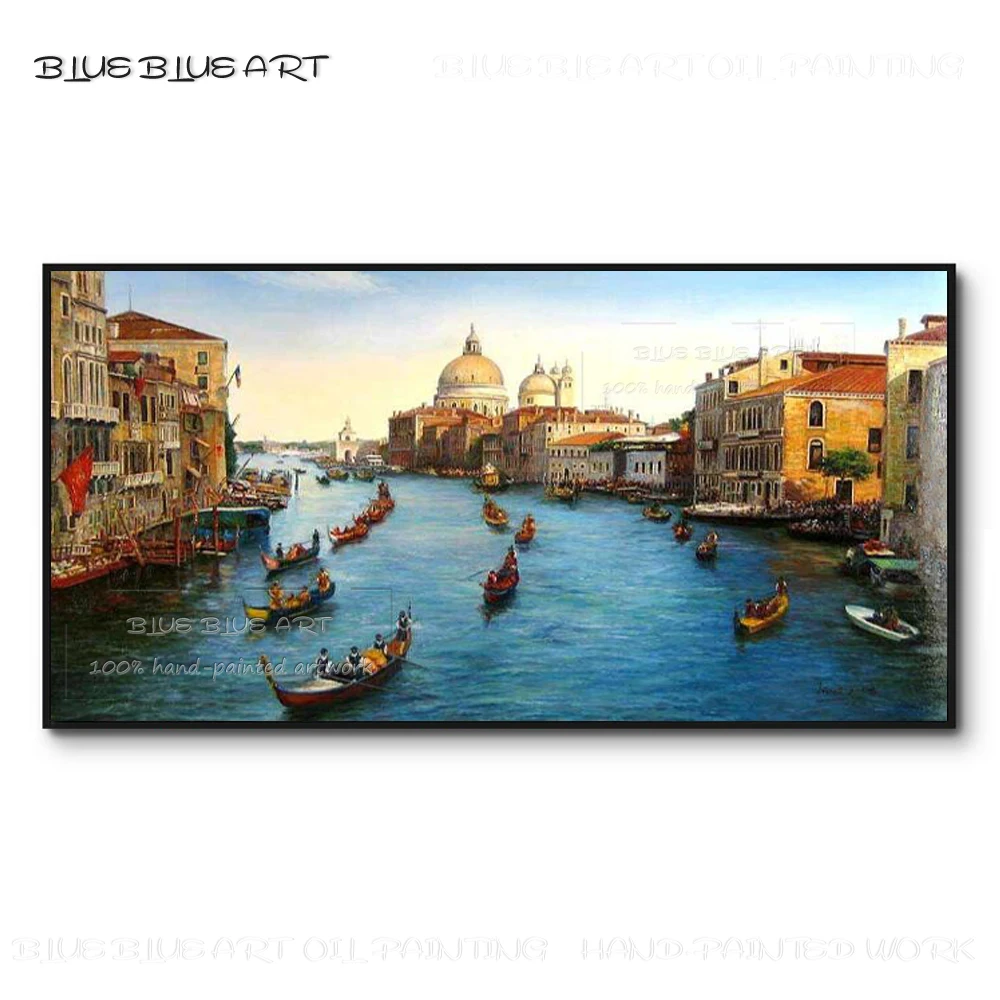 

Excellent Artist Hand-painted Italy Venice Landscape Oil Painting on Canvas Art Italian Landscape Water City Venice Oil Painting