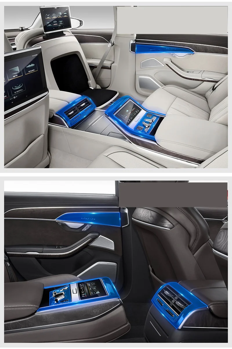 Карманго для Audi A8 A8L D4 4H D5 2011- автомобильный монитор Защитная пленка покрытие фольгой отделка наклейка интерьерные аксессуары